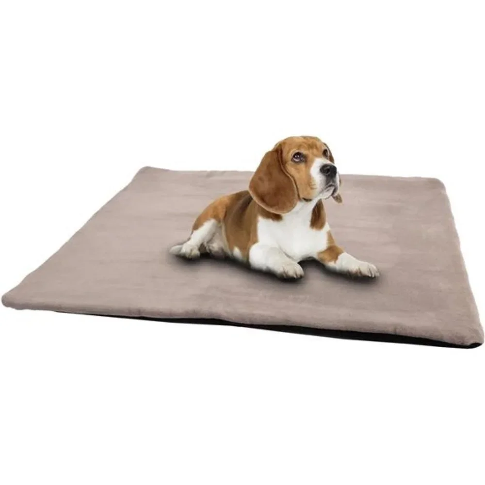 Dog Mat - 17.7 x 23.6 in Fluffy Padded Dog Blanket w/Insulation, Gray